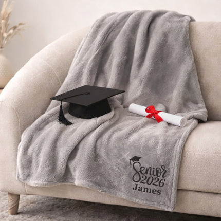 Personalized Fleece Throw Blanket – Custom Name 60x80 Cozy Graduation Gift Class of 2026