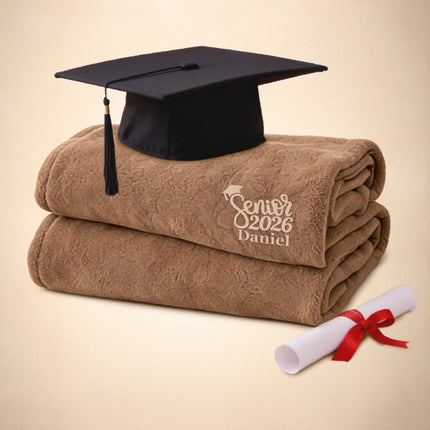 Personalized Fleece Throw Blanket – Custom Name 60x80 Cozy Graduation Gift Class of 2026