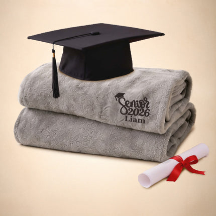Personalized Fleece Throw Blanket – Custom Name 60x80 Cozy Graduation Gift Class of 2026