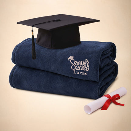 Personalized Fleece Throw Blanket – Custom Name 60x80 Cozy Graduation Gift Class of 2026