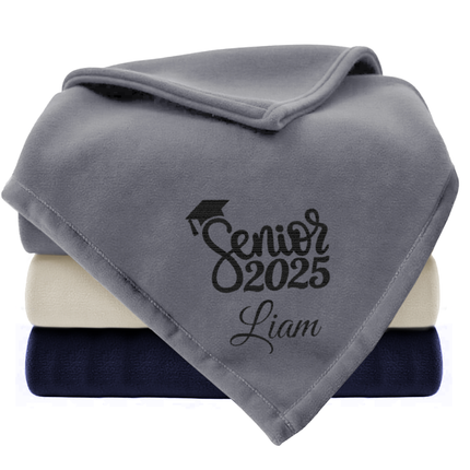 Custom Fleece Throw Blanket for Graduation