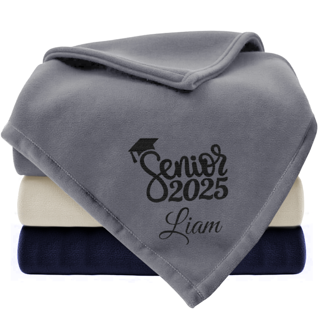 Custom Fleece Throw Blanket for Graduation