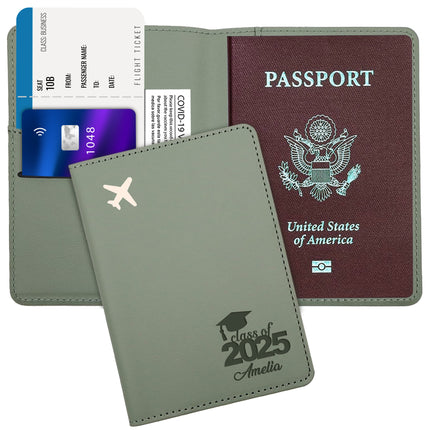 Personalized Passport Holder Cover Case with Engraved Name