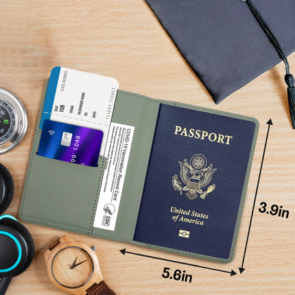 Personalized Passport Holder Cover Case with Engraved Name