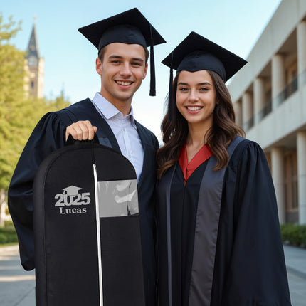 Personalized Black GarmentBag with Name for Graduation Outfits, Class of 2025
