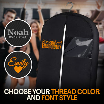 Personalized Garment bag for Prom Dress & Prom Suits Outfit, Custom Black Dress Bags for Closet Storage