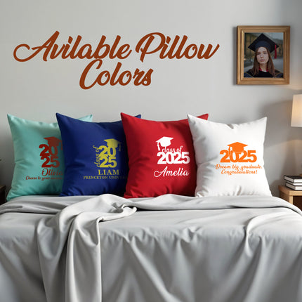 Custom Graduation Pillow Case with Name - 18x18