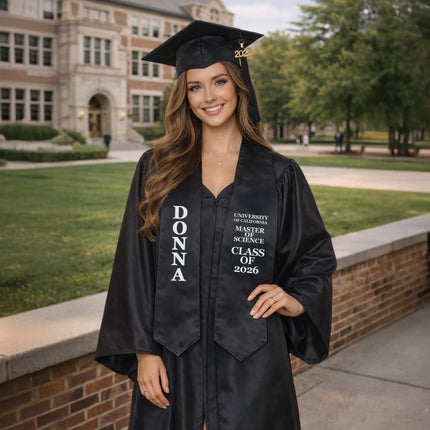 Personalized Graduation Stole – Custom Name Class of 2026 (70”)
