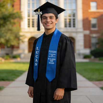 Personalized Graduation Stole – Custom Name Class of 2026 (70”)