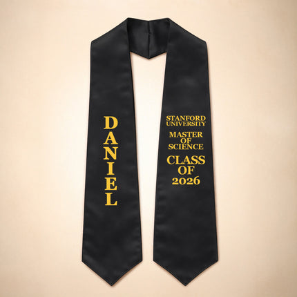 Personalized Graduation Stole – Custom Name Class of 2026 (70”)