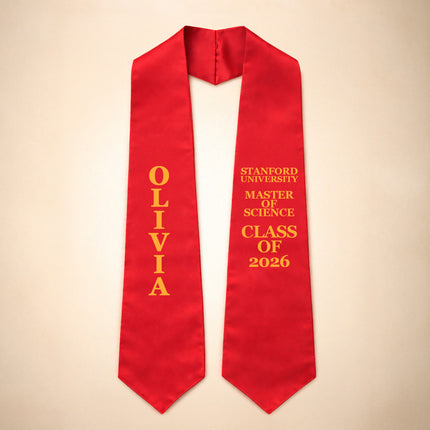 Personalized Graduation Stole – Custom Name Class of 2026 (70”)