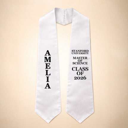 Personalized Graduation Stole – Custom Name Class of 2026 (70”)