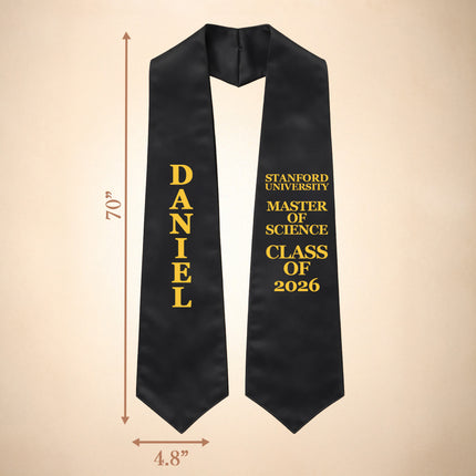 Personalized Graduation Stole – Custom Name Class of 2026 (70”)