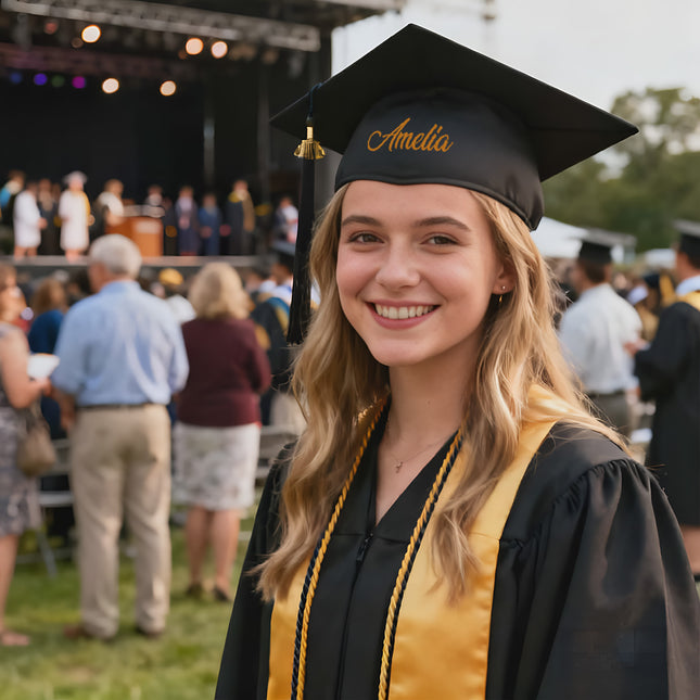 Personalized Graduation Cap with Embroidered Name – Custom Grad Hat Gift