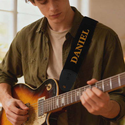 Personalized 3" Guitar Strap for Bass, Electric & Acoustic Guitar