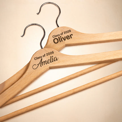 Personalized Wooden Hanger with Name for Graduation – Custom Hangers 2 Pack