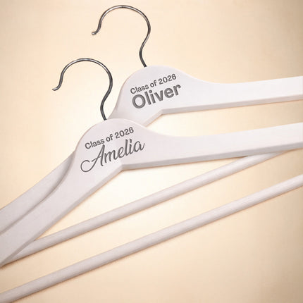 Personalized Wooden Hanger with Name for Graduation – Custom Hangers 2 Pack