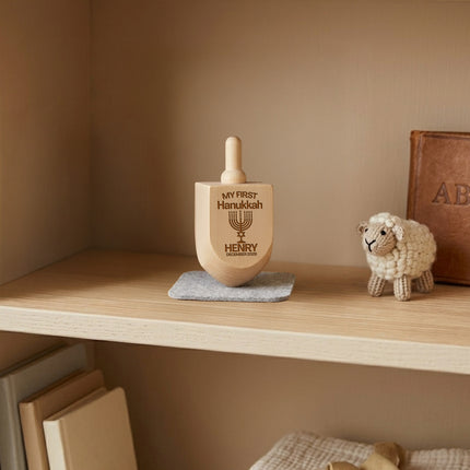 Personalized Wooden Dreidel for Kids Boys & Girls