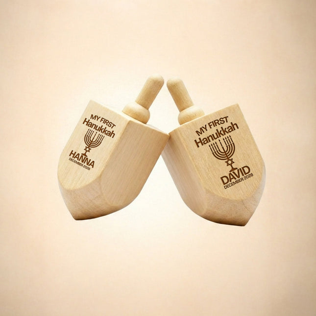 Personalized Wooden Dreidel for Kids Boys & Girls