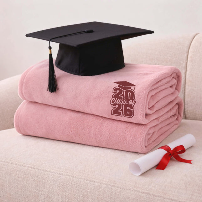 Personalized Fleece Throw Blanket – Custom Name 60x80 Cozy Graduation Gift