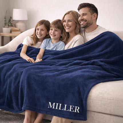 Personalized Fleece Throw Blanket – Custom Name 60x80 Cozy Gift