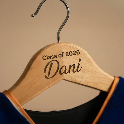 Personalized Wooden Hanger with Name for Graduation – Custom Hangers 2 Pack