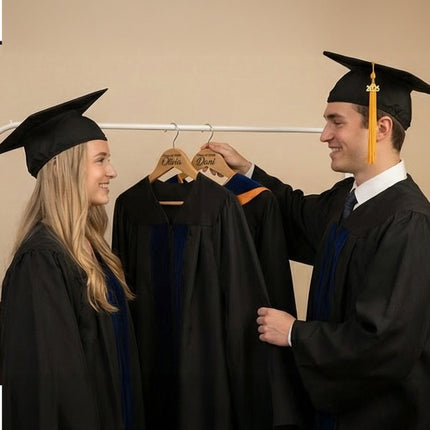 Personalized Wooden Hanger with Name for Graduation – Custom Hangers 2 Pack