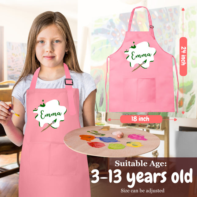 personalized kids apron for painting and craft with custom name custom childrens artist apron for crafting