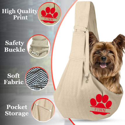 Personalized Black Dog Sling Carrier