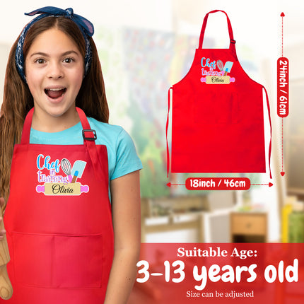 personalized kids apron chef in training with custom name custom childrens cooking little helper kitchen apron unisex baking apron for boys and girls custom gift for toddler boys and girls
