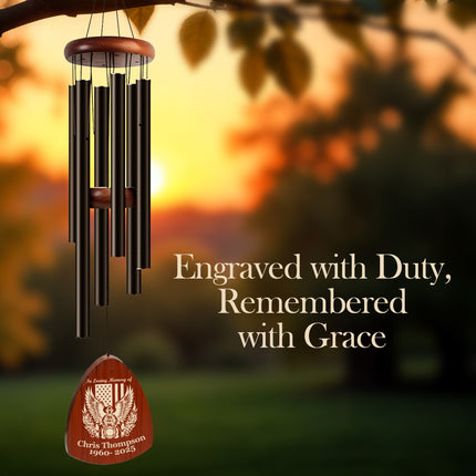 Personalized Firefighter Memorial Wind Chimes with Custom Name