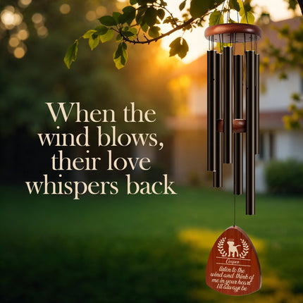 Personalized Pet Memorial Wind Chimes with Engraved Name