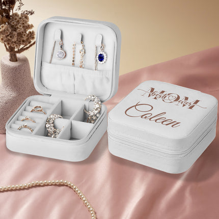 Personalized White Jewelry Box with Name