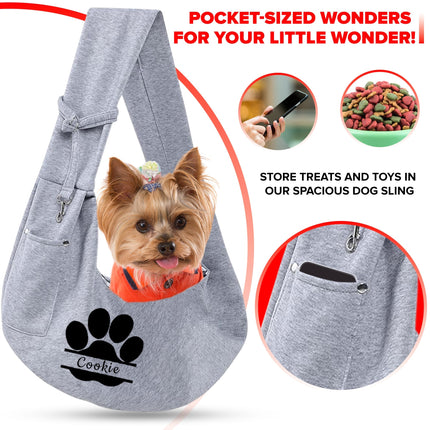 Personalized Black Dog Sling Carrier