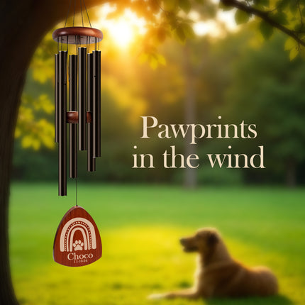 Personalized Pet Memorial Wind Chimes with Engraved Name