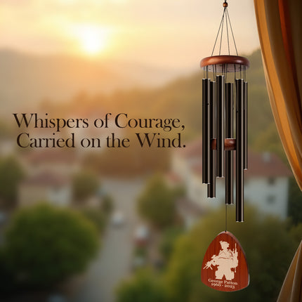 Personalized Veterans Memorial Wind Chimes with Custom Name