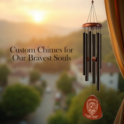 Personalized Policeman Memorial Wind Chimes with Custom Name
