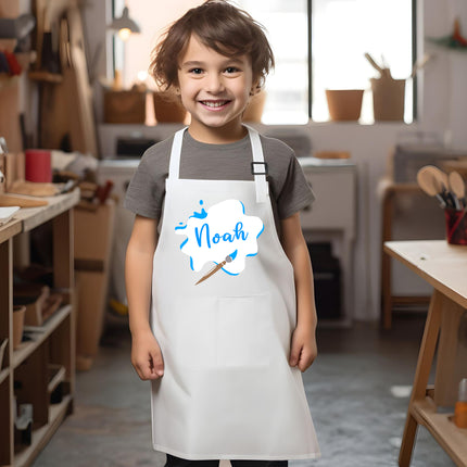 personalized kids apron for painting and craft with custom name custom childrens artist apron for crafting