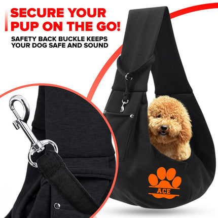 Personalized Black Dog Sling Carrier