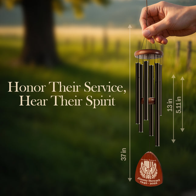 Personalized Firefighter Memorial Wind Chimes with Custom Name