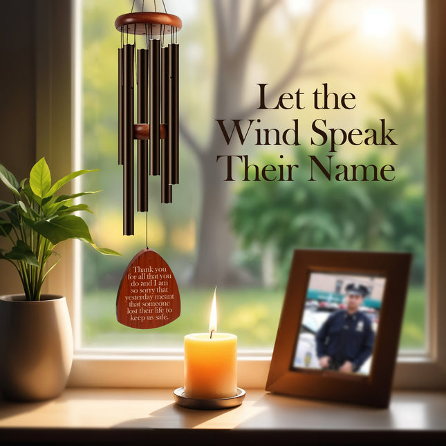 Personalized Policeman Memorial Wind Chimes with Custom Name