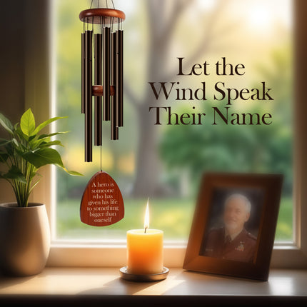 Personalized Firefighter Memorial Wind Chimes with Custom Name