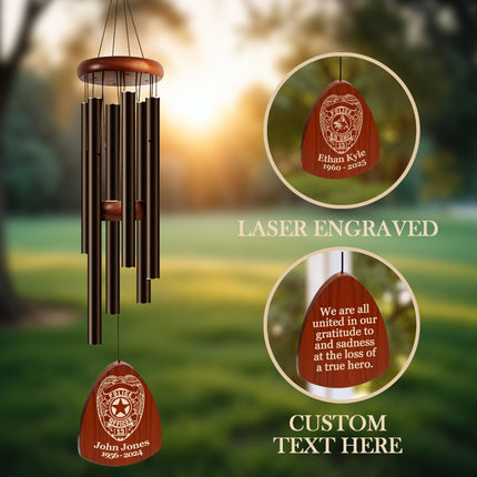 Personalized Policeman Memorial Wind Chimes with Custom Name