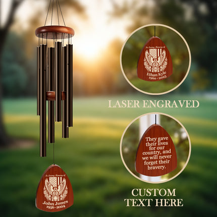 Personalized Firefighter Memorial Wind Chimes with Custom Name