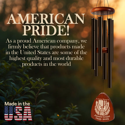 Personalized Firefighter Memorial Wind Chimes with Custom Name