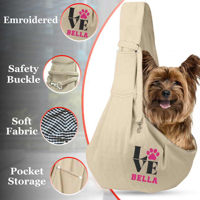 Personalized Dog Sling Carrier for Small Dogs