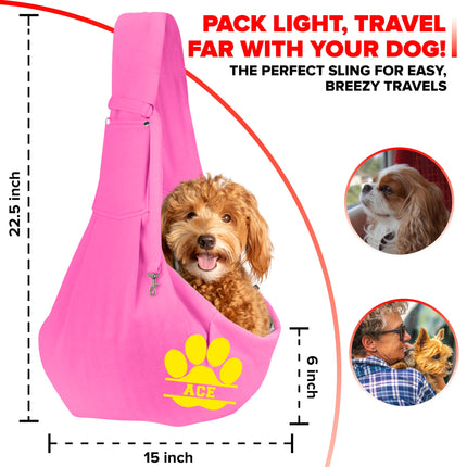 personalized dog sling carrier for small dogs embroidered pet sling carrier customized hands free doogie sling chest wrap