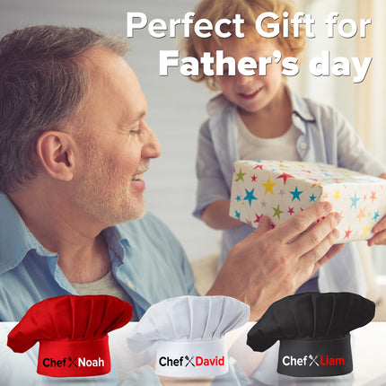 personalized red grill chef hat with custom name adjustable bbq accessory for father dad kitchen custom cooking chef hat for men