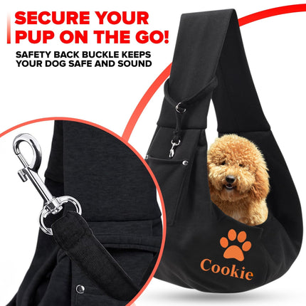 Embroidered Beige Pet Sling Carrier