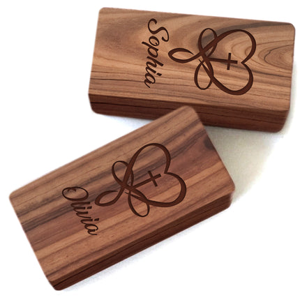 Personalized Wooden Jewelry Box for First Communion with Engraved Name